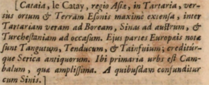 1677 Novum Lexicon Geographicum Ferrari Filippo Cathay.png