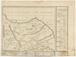 1684 - La Grande Tartarie vers l'Orient ou sont le Turquestan, la Tartarie septemtrionale, et la Tartarie du Kin - . Par P. Du Val geographe du Roy.jpg